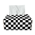 Black And White Checkered Pattern Print Rectangle Tissue Box Cover