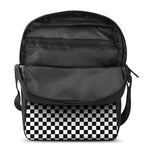 Black And White Checkered Pattern Print Rectangular Crossbody Bag