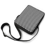 Black And White Checkered Pattern Print Rectangular Crossbody Bag