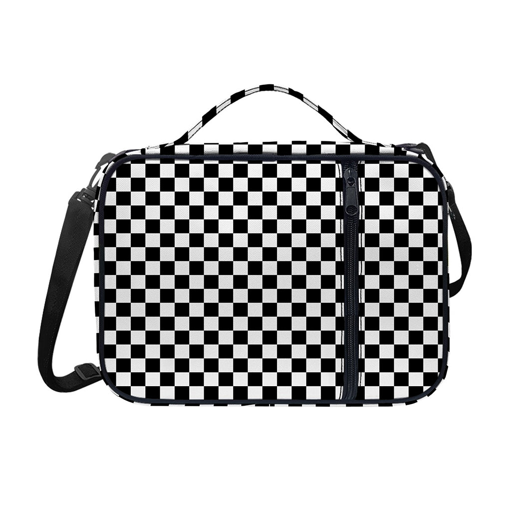 Black And White Checkered Pattern Print Shoulder Strap Bible Bag
