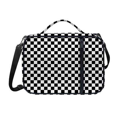 Black And White Checkered Pattern Print Shoulder Strap Bible Bag