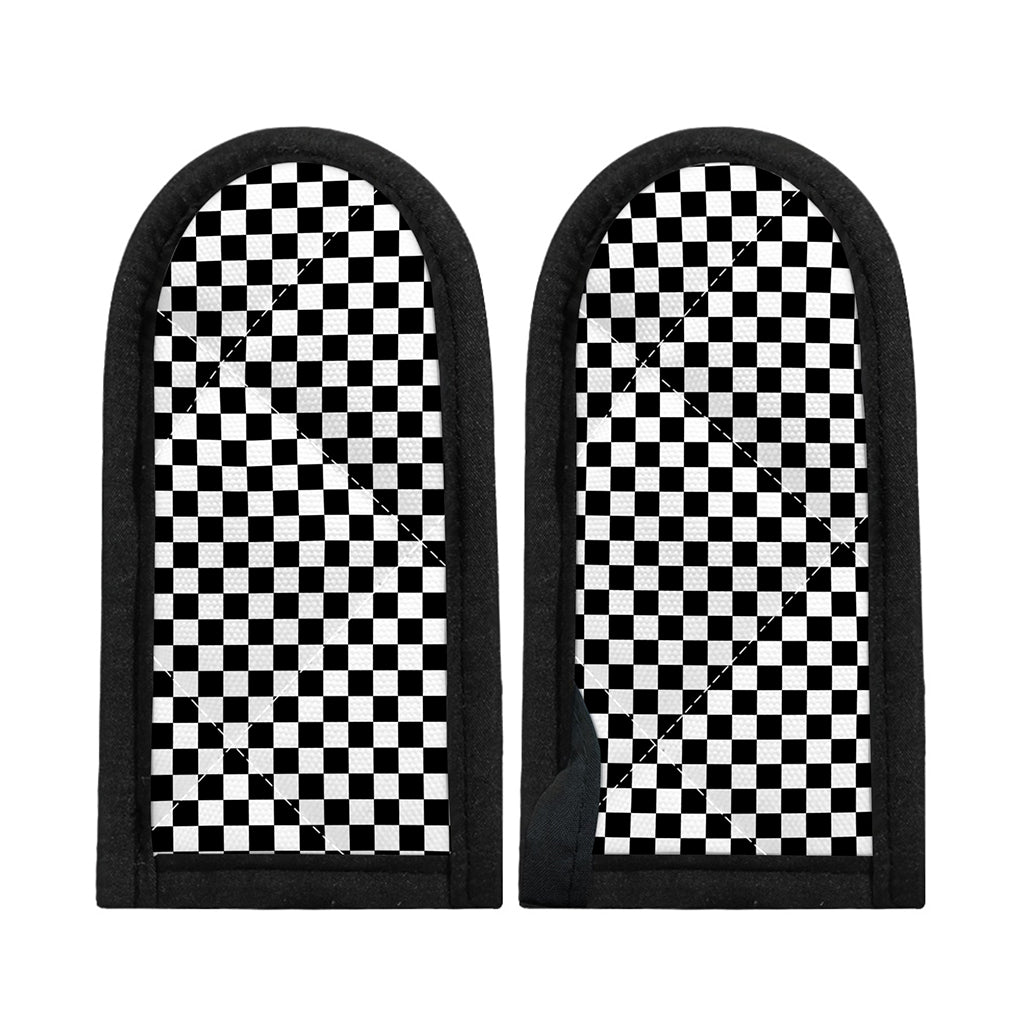 Black And White Checkered Pattern Print Skillet Handle Cover