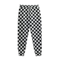 Black And White Checkered Pattern Print Sweatpants