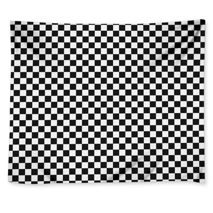 Black And White Checkered Pattern Print Tapestry