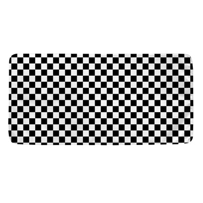 Black And White Checkered Pattern Print Towel