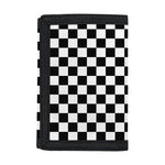 Black And White Checkered Pattern Print Trifold Wallet