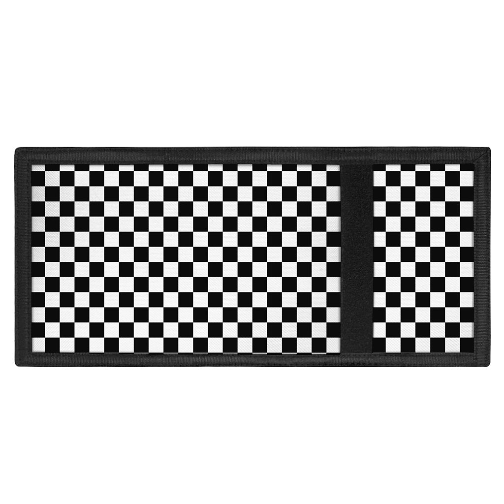 Black And White Checkered Pattern Print Trifold Wallet