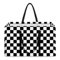 Black And White Checkered Pattern Print Utility Tote Bag