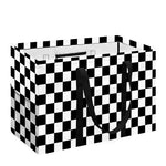 Black And White Checkered Pattern Print Utility Tote Bag