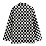 Black And White Checkered Pattern Print Women's Blazer