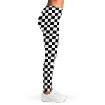 Black And White Checkered Pattern Print Women's Leggings