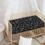 Black And White Cherry Blossom Print Baby Crib Sheet