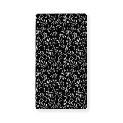 Black And White Cherry Blossom Print Baby Crib Sheet
