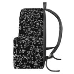 Black And White Cherry Blossom Print Backpack