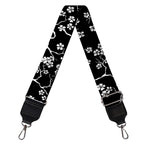 Black And White Cherry Blossom Print Bag Strap