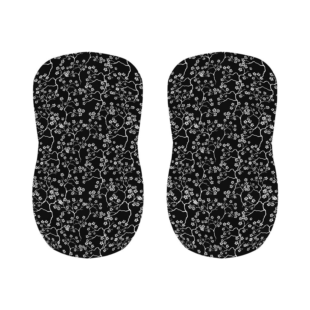 Black And White Cherry Blossom Print Bar Stool Covers