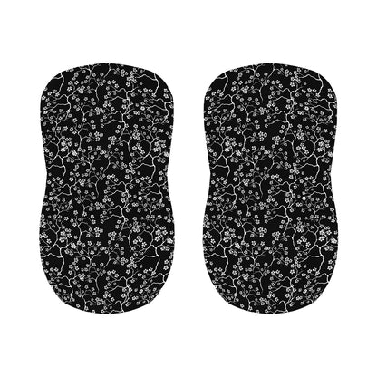 Black And White Cherry Blossom Print Bar Stool Covers