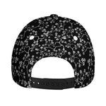 Black And White Cherry Blossom Print Baseball Cap