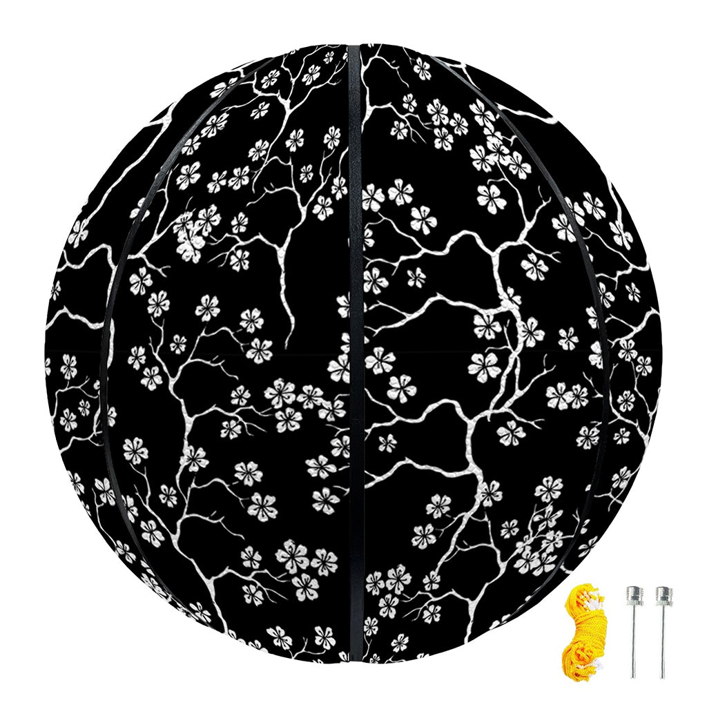 Black And White Cherry Blossom Print Basketball