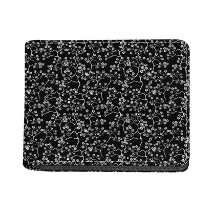 Black And White Cherry Blossom Print Bifold Wallet