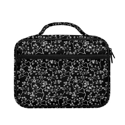 Black And White Cherry Blossom Print Briefcase Bible Bag
