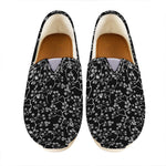Black And White Cherry Blossom Print Casual Shoes