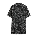 Black And White Cherry Blossom Print Cotton Hawaiian Shirt