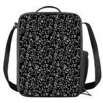 Black And White Cherry Blossom Print Crossbody Lunch Bag