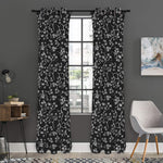 Black And White Cherry Blossom Print Curtain