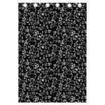 Black And White Cherry Blossom Print Curtain