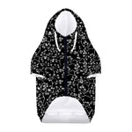 Black And White Cherry Blossom Print Dog Zip Up Hoodie