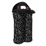 Black And White Cherry Blossom Print Double Neoprene Wine Tote