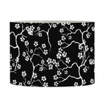 Black And White Cherry Blossom Print Drum Lamp Shade