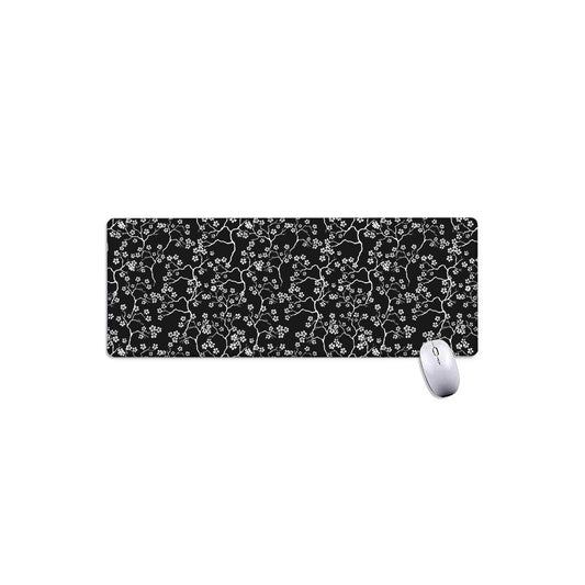 Black And White Cherry Blossom Print Extended Mouse Pad