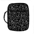 Black And White Cherry Blossom Print Front Pocket Bible Bag