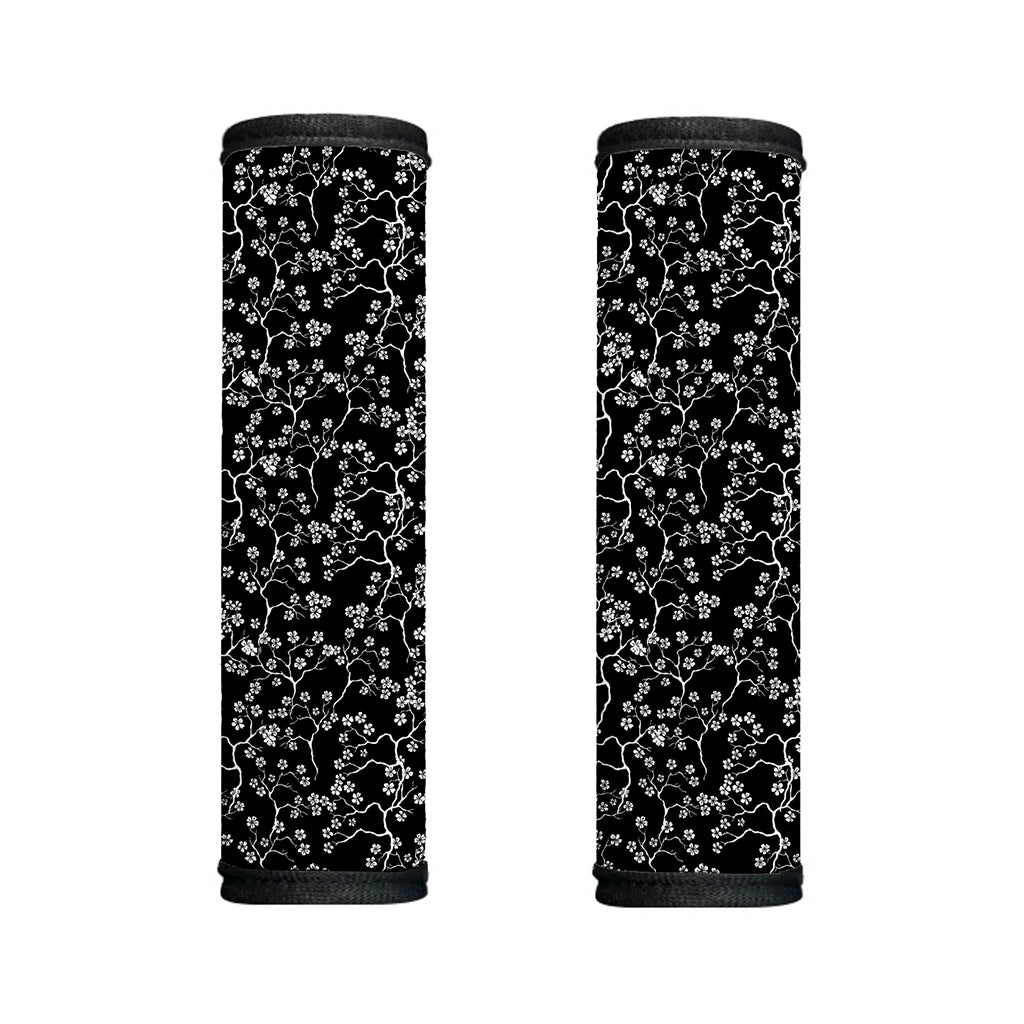 Black And White Cherry Blossom Print Handle Covers