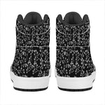 Black And White Cherry Blossom Print High Top Leather Sneakers