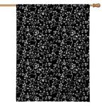 Black And White Cherry Blossom Print House Flag