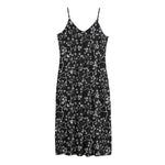 Black And White Cherry Blossom Print Jersey Midi Cami Dress