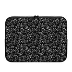 Black And White Cherry Blossom Print Laptop Sleeve