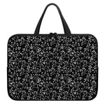 Black And White Cherry Blossom Print Laptop Sleeve With Handle