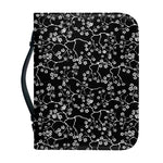 Black And White Cherry Blossom Print Leather Bible Cover