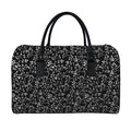 Black And White Cherry Blossom Print Leather Duffel Bag