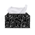 Black And White Cherry Blossom Print Leather Tissue Box Cover