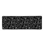 Black And White Cherry Blossom Print Long Kitchen Mat