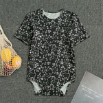 Black And White Cherry Blossom Print Men's Bodysuit