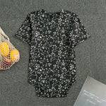 Black And White Cherry Blossom Print Men's Bodysuit