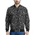 Black And White Cherry Blossom Print Men's Bomber Jacket