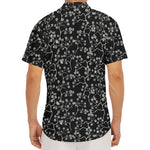 Black And White Cherry Blossom Print Men's Deep V-Neck Shirt