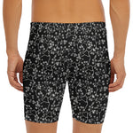 Black And White Cherry Blossom Print Men's Long Boxer Briefs